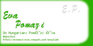 eva pomazi business card